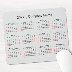 会社名入りカレンダー2027年版(ライトグレー) マウスパッド