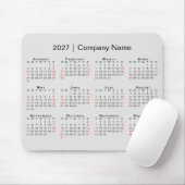 会社名入りカレンダー2027年版(ライトグレー) マウスパッド (マウス)
