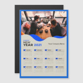 会社名入りシンプル2021年カレンダー 写真入り (正面/裏面)