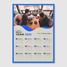 会社名入りシンプル2021年カレンダー 写真入り