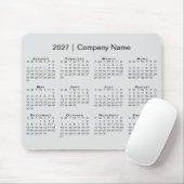 会社名入りシンプル2027年カレンダー グレー マウスパッド (マウス)