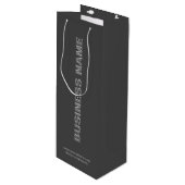 会社名入りモダンミニマル紙ワインバッグ ワインギフトバッグ (正面アングル)