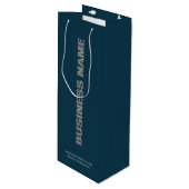 会社名入りモダンミニマル紙ワインバッグ ワインギフトバッグ (正面アングル)