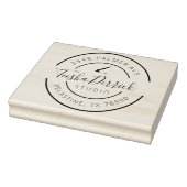 会社名差出人住所ラウンドロゴ自己インク ラバースタンプ (スタンプ)