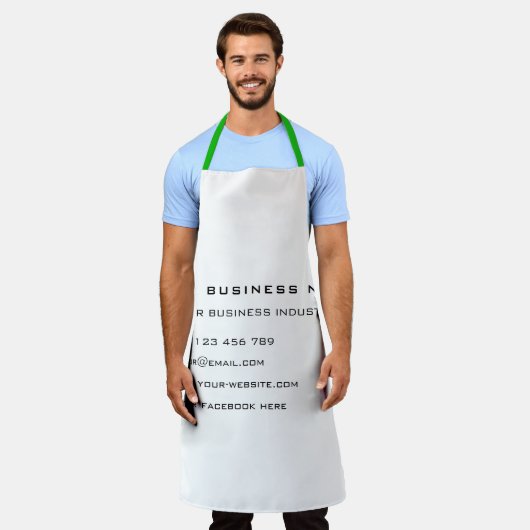 会社名情報の会社のエプロンテンプレート エプロン (着用した状態)