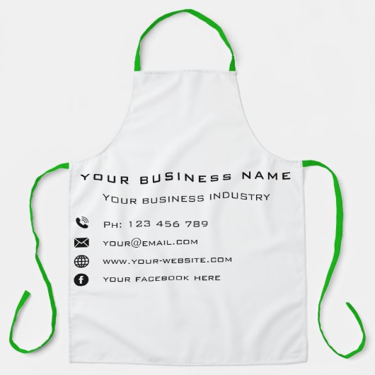会社名情報の会社のエプロンテンプレート エプロン (正面)