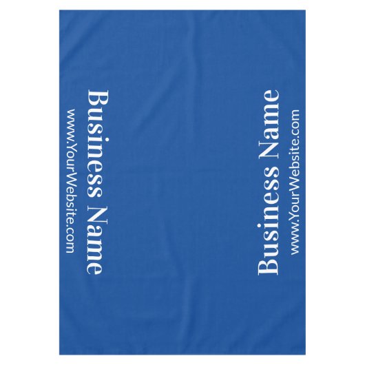 会社名深い青と白の文字テンプレート テーブルクロス (正面)