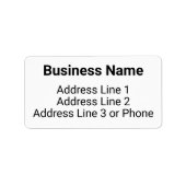 会社名白黒の電話番号と住所 ラベル (正面)