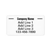 会社名白黒電話番号差出人住所 ラベル (正面)