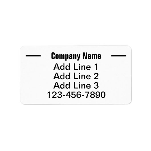 会社名白黒電話番号差出人住所 ラベル (正面)