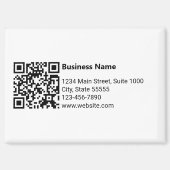 会社名白黒QRコードアドレス電話番号 マグネット (正面)