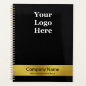 会社名金ゴールドとブラックロゴアポイントメント帳 プランナー手帳 (正面)