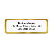 会社名金ゴールドと白差出人住所ラベル ラベル (正面)