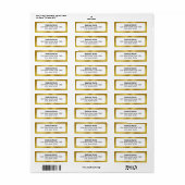 会社名金ゴールドと白差出人住所ラベル ラベル (フルシート)