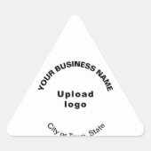 会社名、ロゴ、および白の場所 三角形シール (正面)