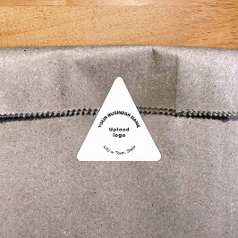 会社名、ロゴ、および白の場所 三角形シール