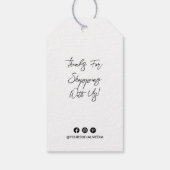 会社名、ロゴ、住所、サイズスタイル価格ラベル ギフトタグ (裏面)