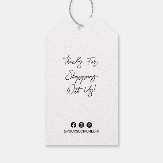 会社名、ロゴ、住所、サイズスタイル価格ラベル ギフトタグ (裏面)