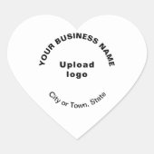 会社名、ロゴ、市区町村、および州（白） ハートシール (正面)