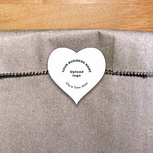 会社名、ロゴ、市区町村、および州（白） ハートシール