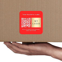 会社名bright red logo qrコード スクエアシール