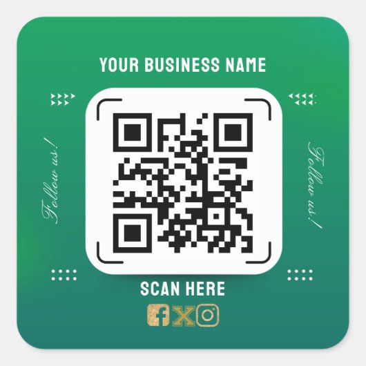 会社名qrコードシール スクエアシール (正面)