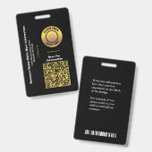 会社名QRコードバーコードカスタムバッジ バッジ (正面&裏面)