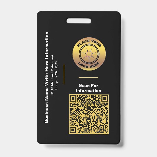 会社名QRコードバーコードカスタムバッジ バッジ (正面)