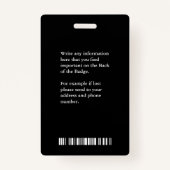 会社名QRコードバーコードカスタムバッジ バッジ (裏面)