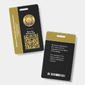 会社名QRコードバーコードカスタム バッジ (正面＆裏面)