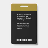 会社名QRコードバーコードカスタム バッジ (裏面)