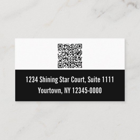 会社名QRコード電話番号（白黒） 名刺 (裏面)