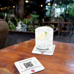 会社名qrコードinstagramブランドカラー コースター<br><div class="desc">Instagramアカウントと文字に自分のビジネス名、自分のqrコードをパーソナライズして追加する。ブラック文字。文字x2で後を追!透明な背景。ブランドカラーはデザインツールで追加できる。</div>