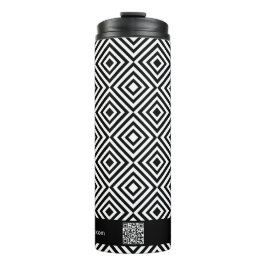 会社名QRコードWebサイトの白黒パターン タンブラー