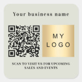 会社名sageグリーンロゴqrコード スクエアシール (正面)