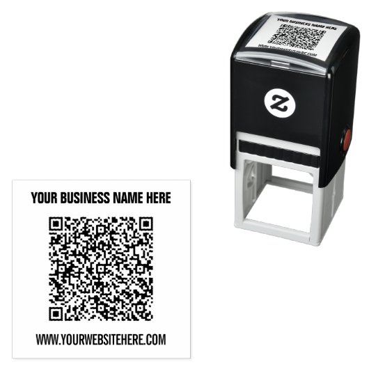 会社名WebサイトQRコードスタンプテンプレート セルフインキングスタンプ (インサイチュ)