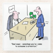 会社員が人に気付かれる ガラスコースター (正面)