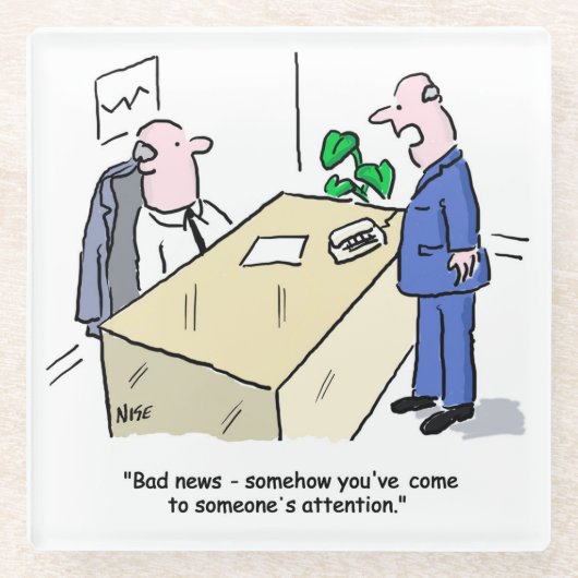 会社員が人に気付かれる ガラスコースター (正面)