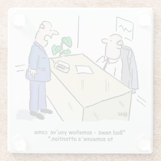 会社員が人に気付かれる ガラスコースター (裏面)