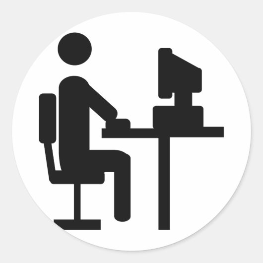 会社員アイコン ラウンドシール (正面)