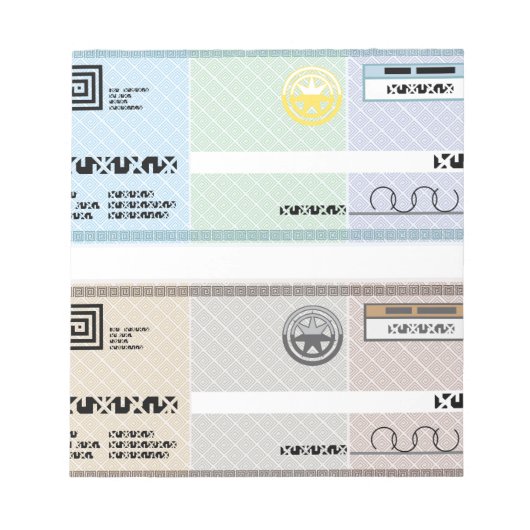 会社小切手ギフト券ボーナスチェック ノートパッド (正面)