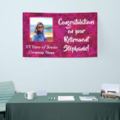 会社年間ピンク写真の退職おめでとうございます 横断幕 (トレードショー)