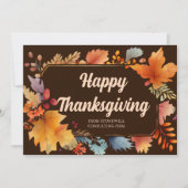 会社幸せな感謝祭の離れヴィンテージブラウン シーズンカード (正面)