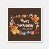 会社幸せな感謝祭離れのブラウンパーティー スタンダードカクテルナプキン (正面)