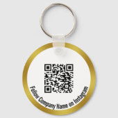 会社後を追Instagram白黒金ゴールドQRコード キーホルダー (裏面)