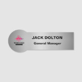 会社従業員のカスタマイズ可能なロゴ名タグ 名札 (正面)