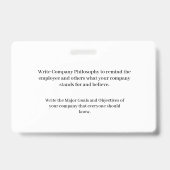 会社従業員の写真ロゴのパーソナライズ バッジ (裏面)