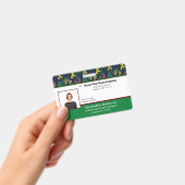 会社従業員の写真ロゴのパーソナライズ バッジ (手持ち)