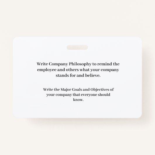 会社従業員の写真ロゴのパーソナライズ バッジ (裏面)