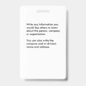 会社従業員ロゴID識別カード バッジ (裏面)